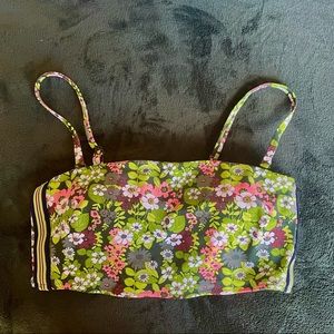 NWOT Aerie Green Floral Bandeau Bikini Top